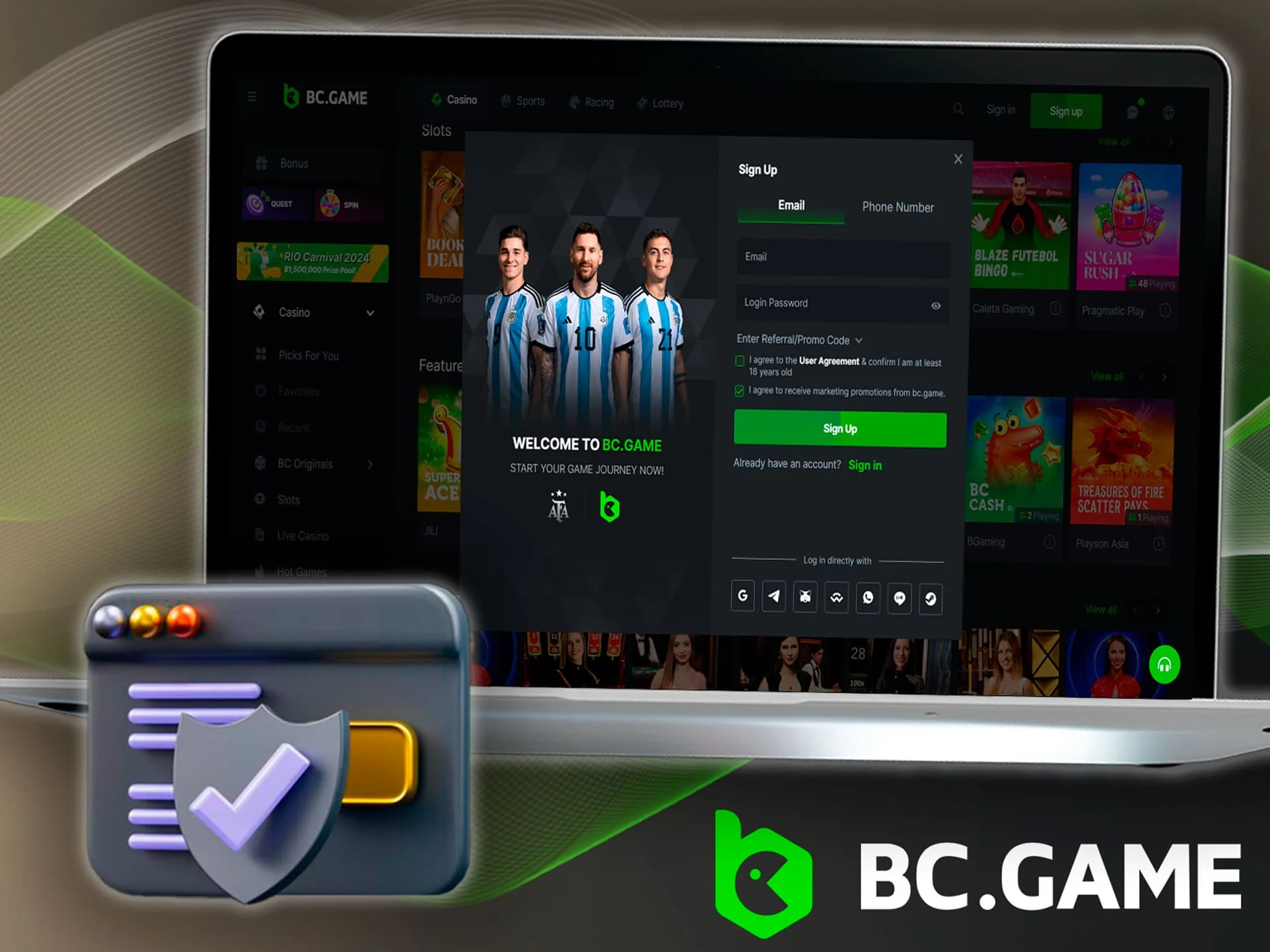 Provide documents to verify your identity to play safely at BC Game.