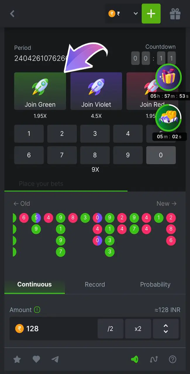 Make your first bet and don't forget to take advantage of BC Game's bonus.