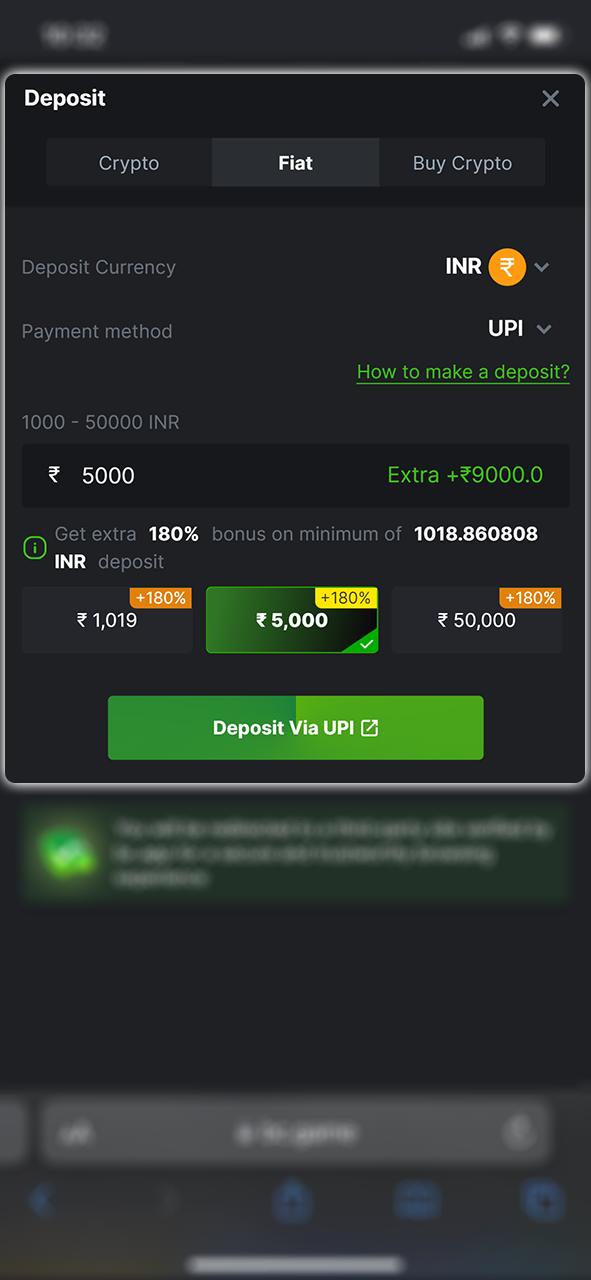 Deposit money into your BC Game account.