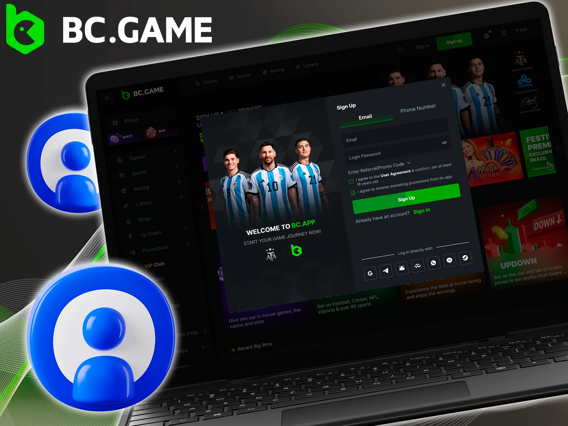 Creating a BC Game account will only take a couple minutes of your time.