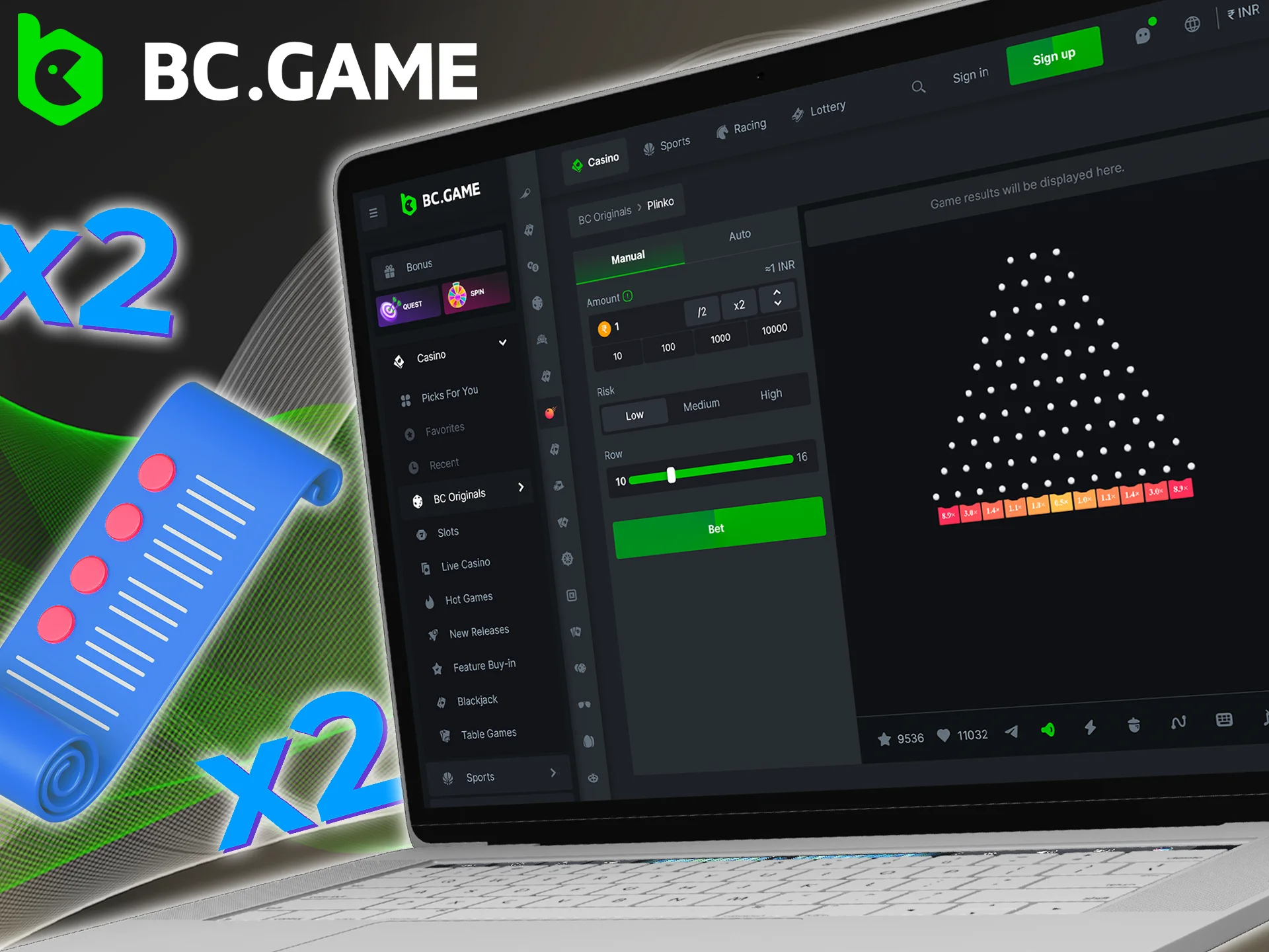 Before you start playing Plinko at BC Game, familiarize yourself with the rules.