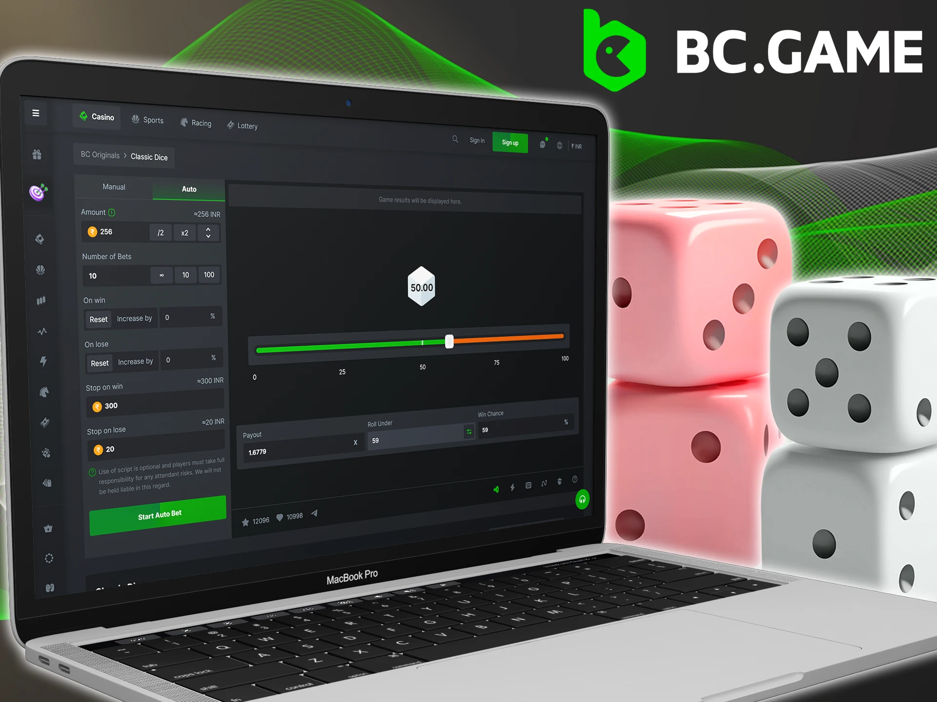 Check out the features of Classic Dice by BC Game.