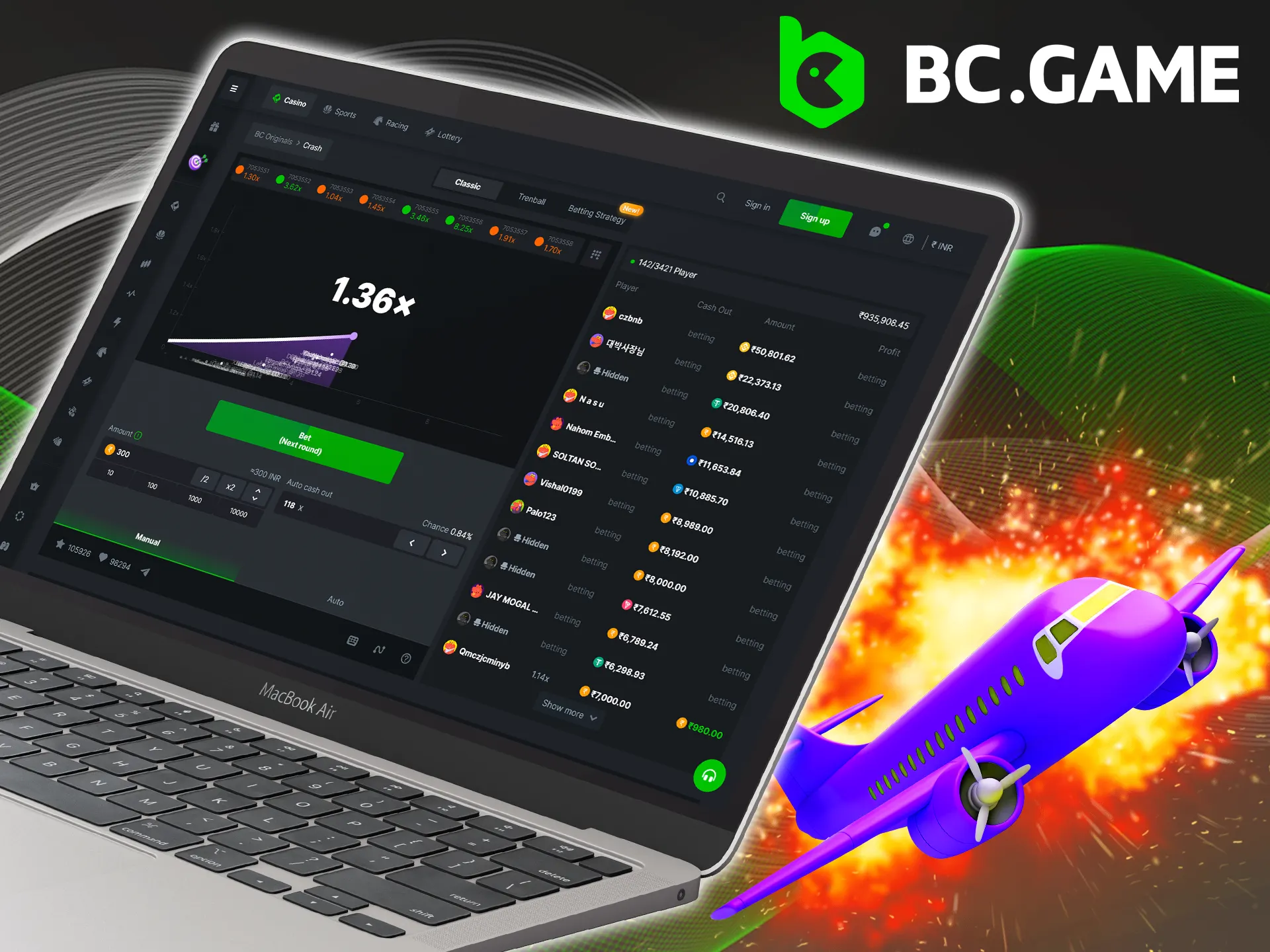 There is no BC Game Crash predictor apk.