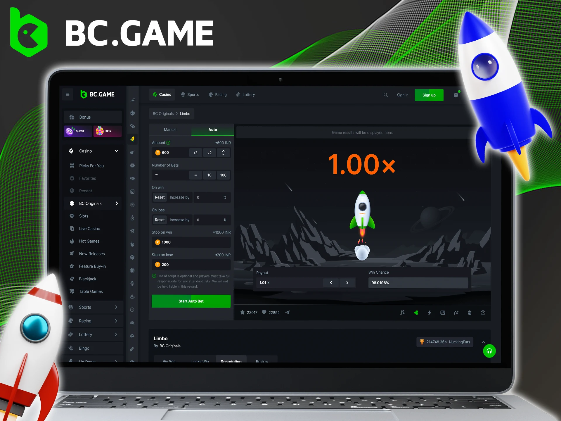 Familiarize yourself with the rules of Limbo by BC Game.