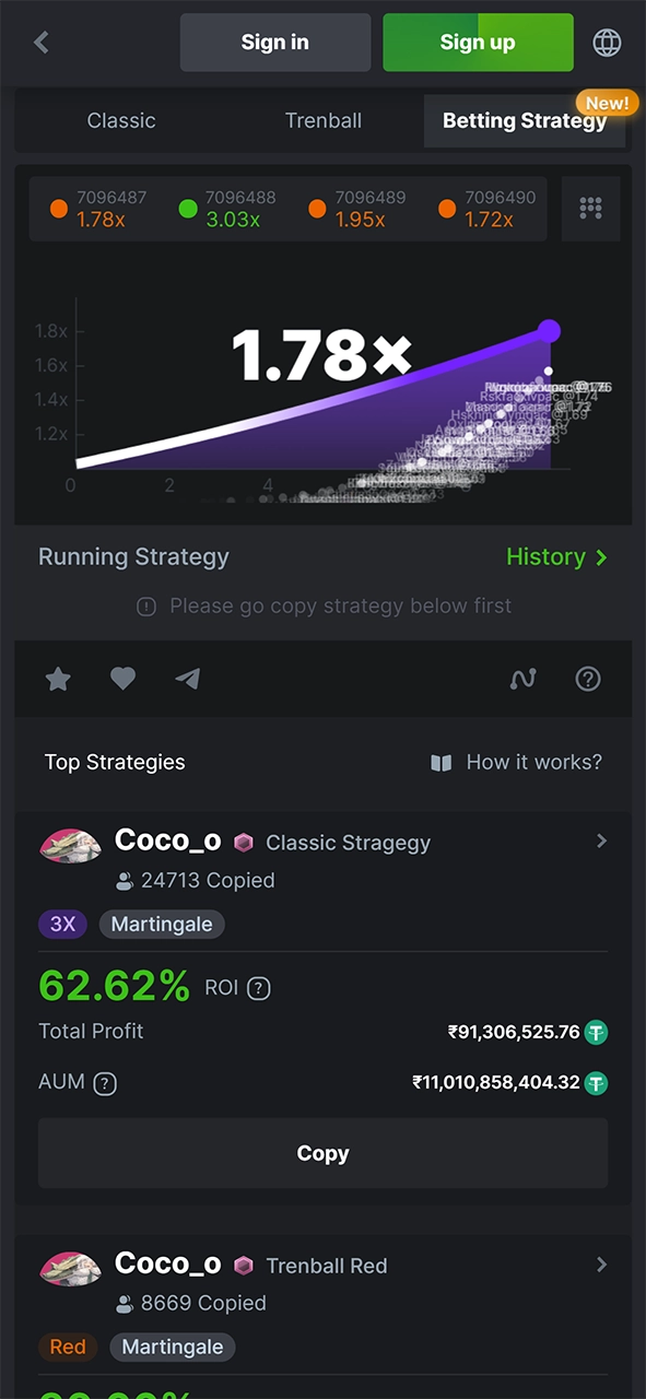 Try using the betting strategy feature in Crash at BC Game.