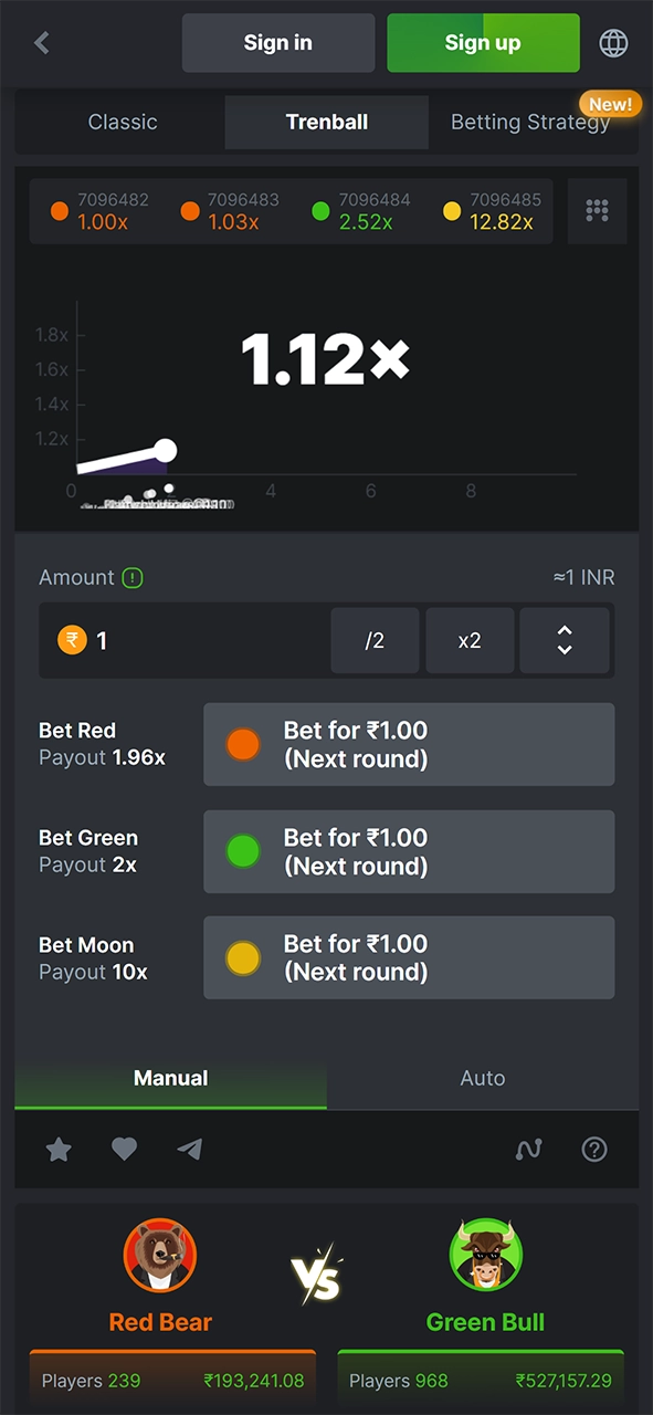 Bet on a line color and win in BC Game Crash.